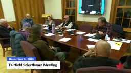 Navigate to Fairfield Town Selectboard | 12/09/2024