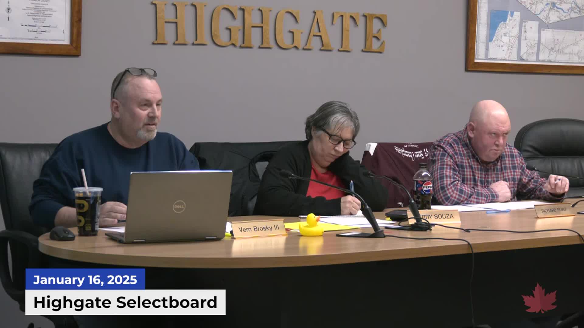 Thumbnail image for Highgate Selectboard | 01/16/2025