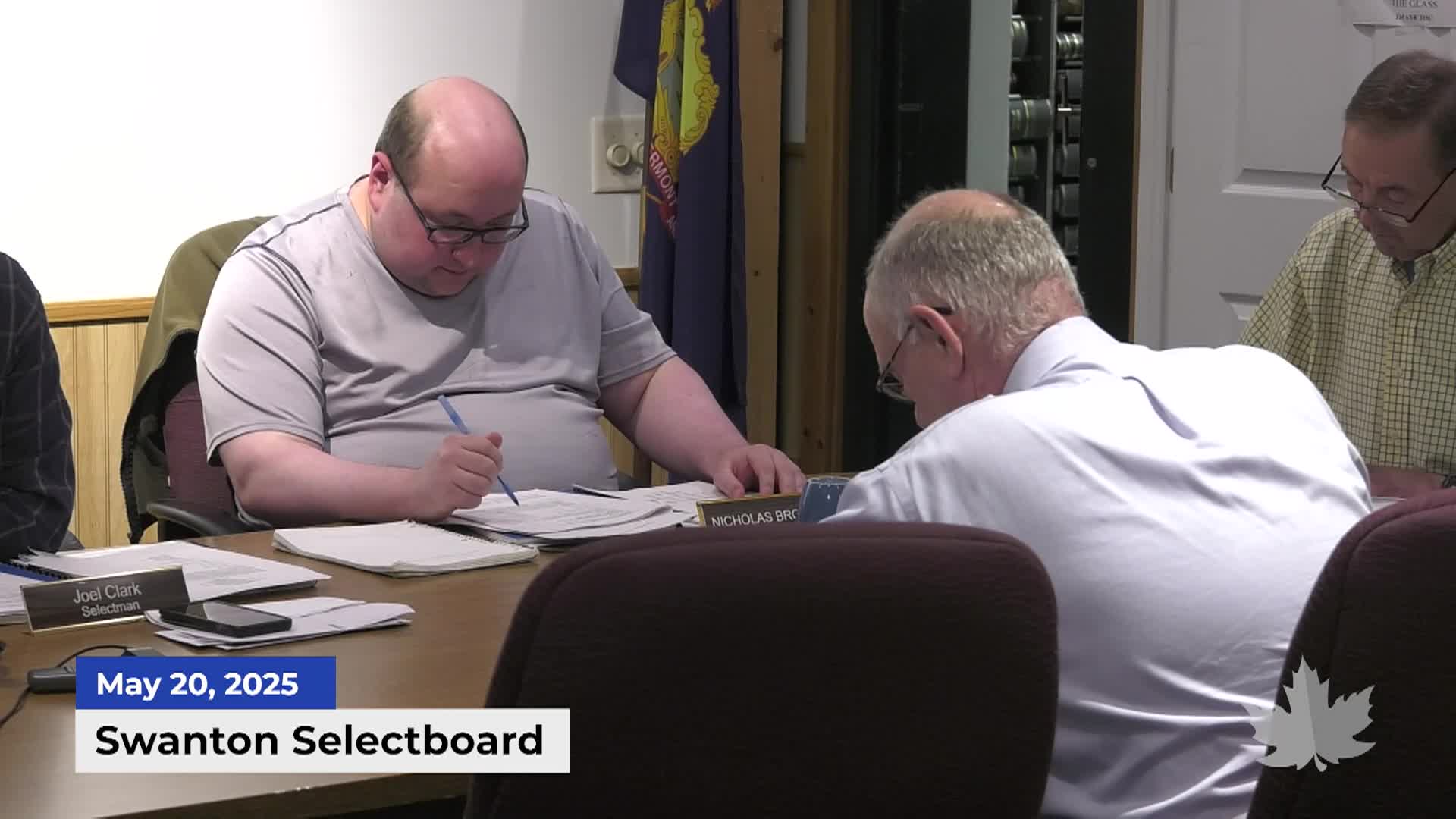 Thumbnail image for Swanton Town Selectboard | 05/20/2025
