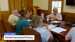 Navigate to Fairfield Selectboard Meeting | 07/14/2025