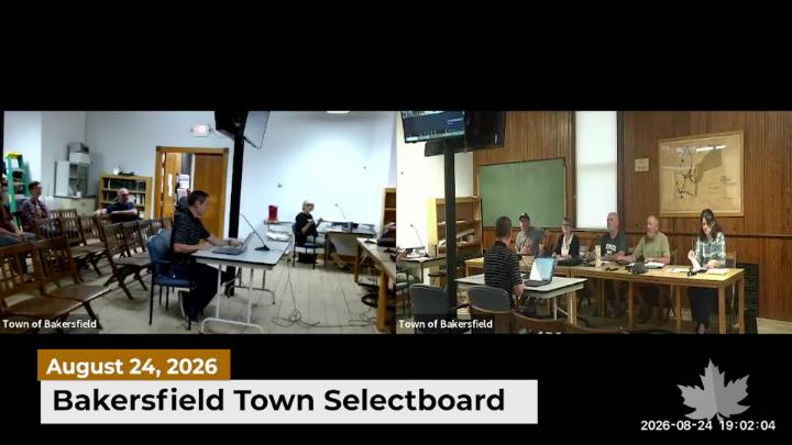 Thumbnail image for Bakersfield Selectboard | 08/24/2026